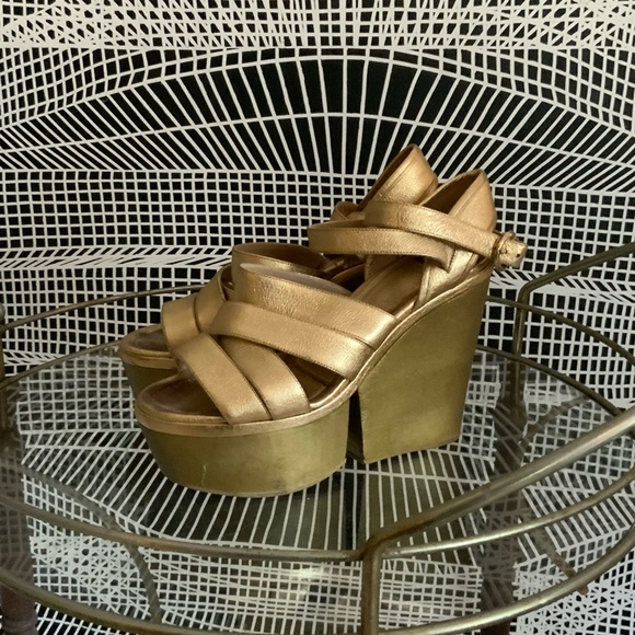 Dolce & Gabanna Gold Disco Platforms 38 - Picture 1 of 5